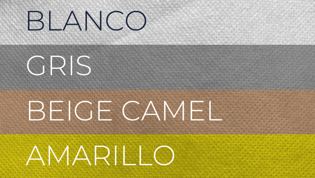 Colores Bolsa Vida Blanco-Gris-Beige Camel-Amarillo